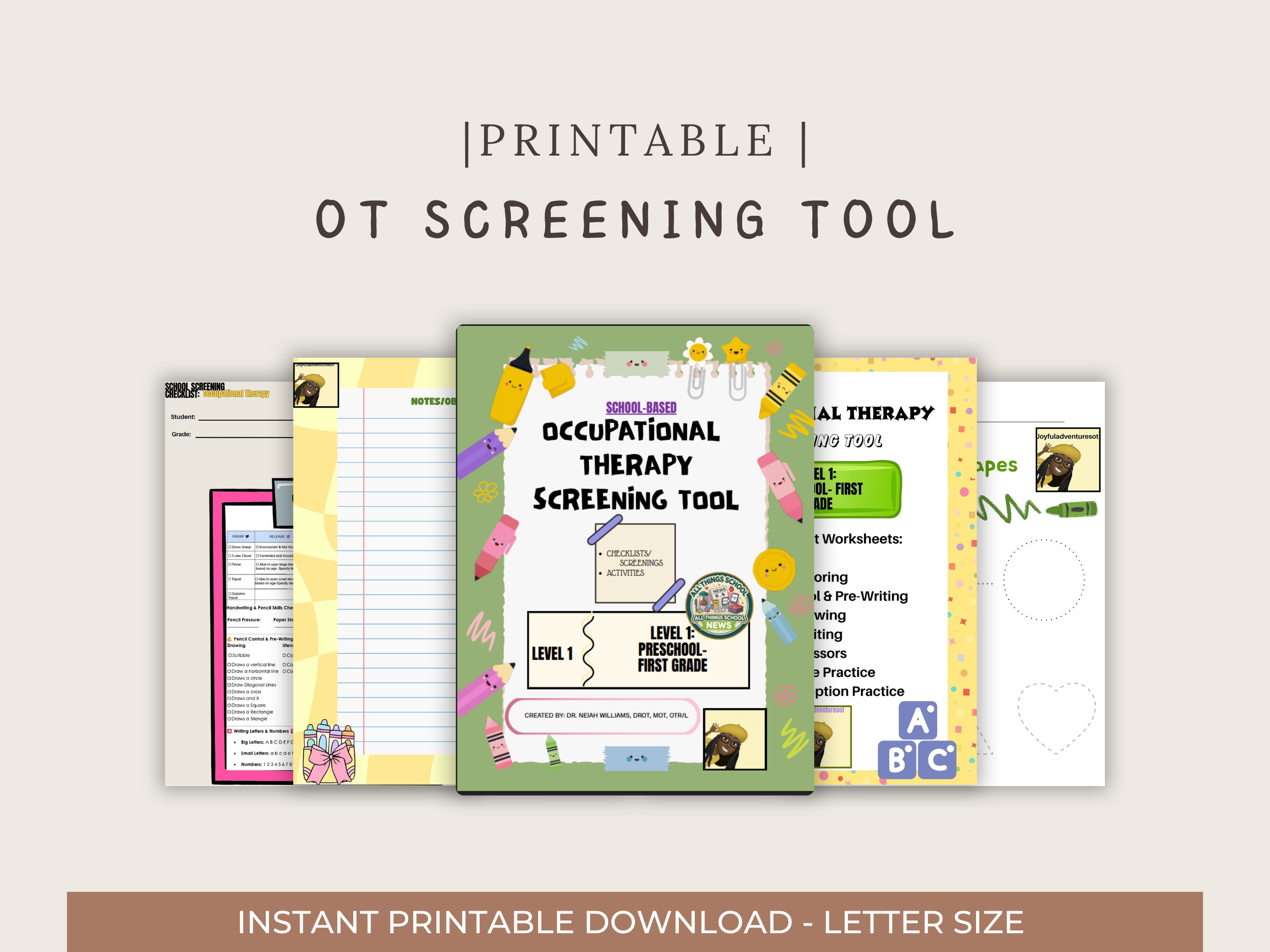 OT Screening Tool | School System| 80-Page Fine Motor Assessment Bundle | Digital Download