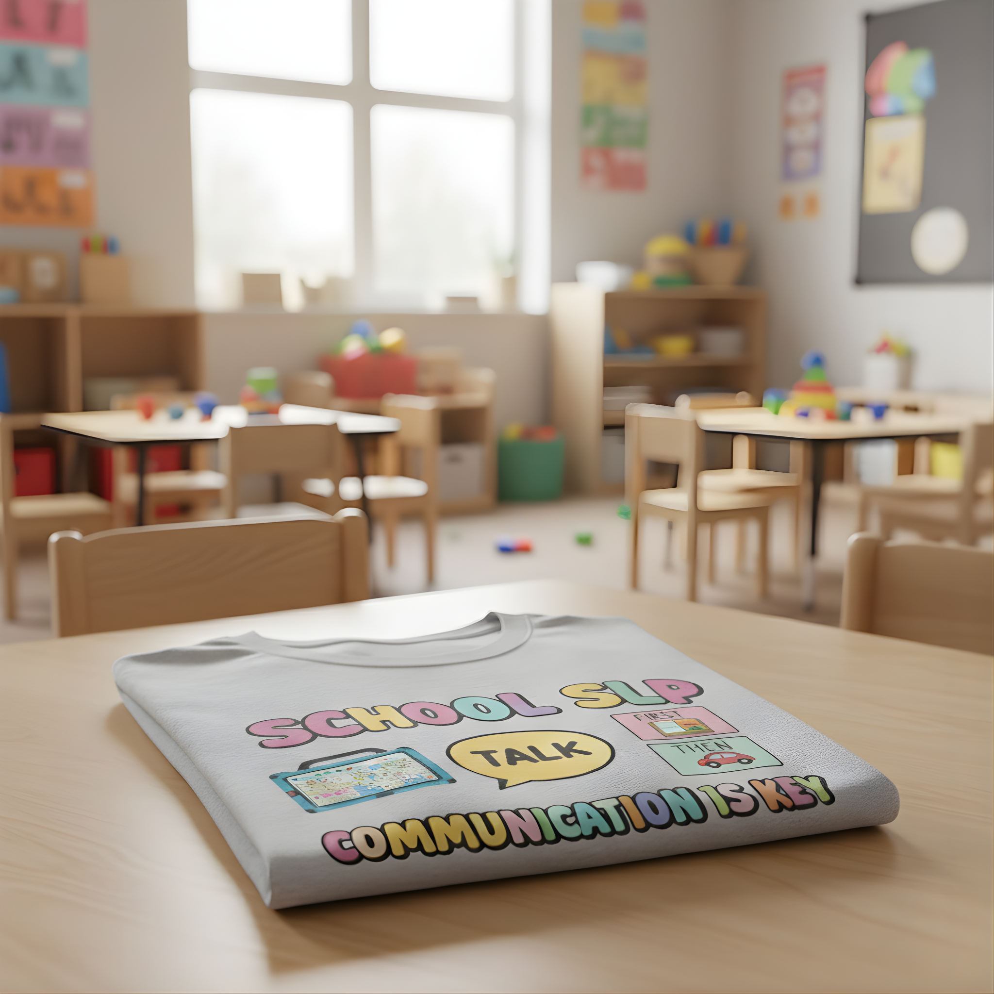 School SLP Tee – Communication Is Key Speech Therapy Shirt