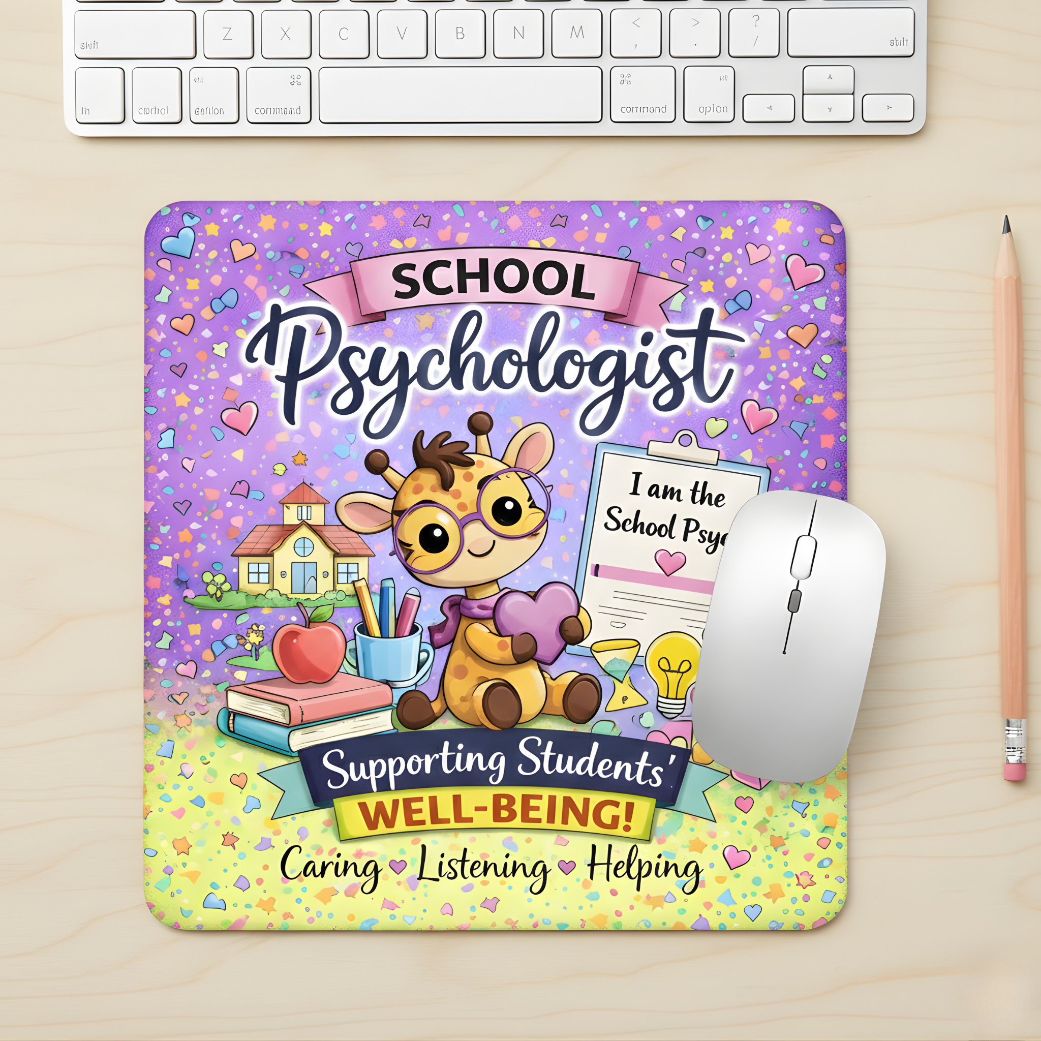 School Psychologist "Supporting Students' Well-Being" Mouse Pad