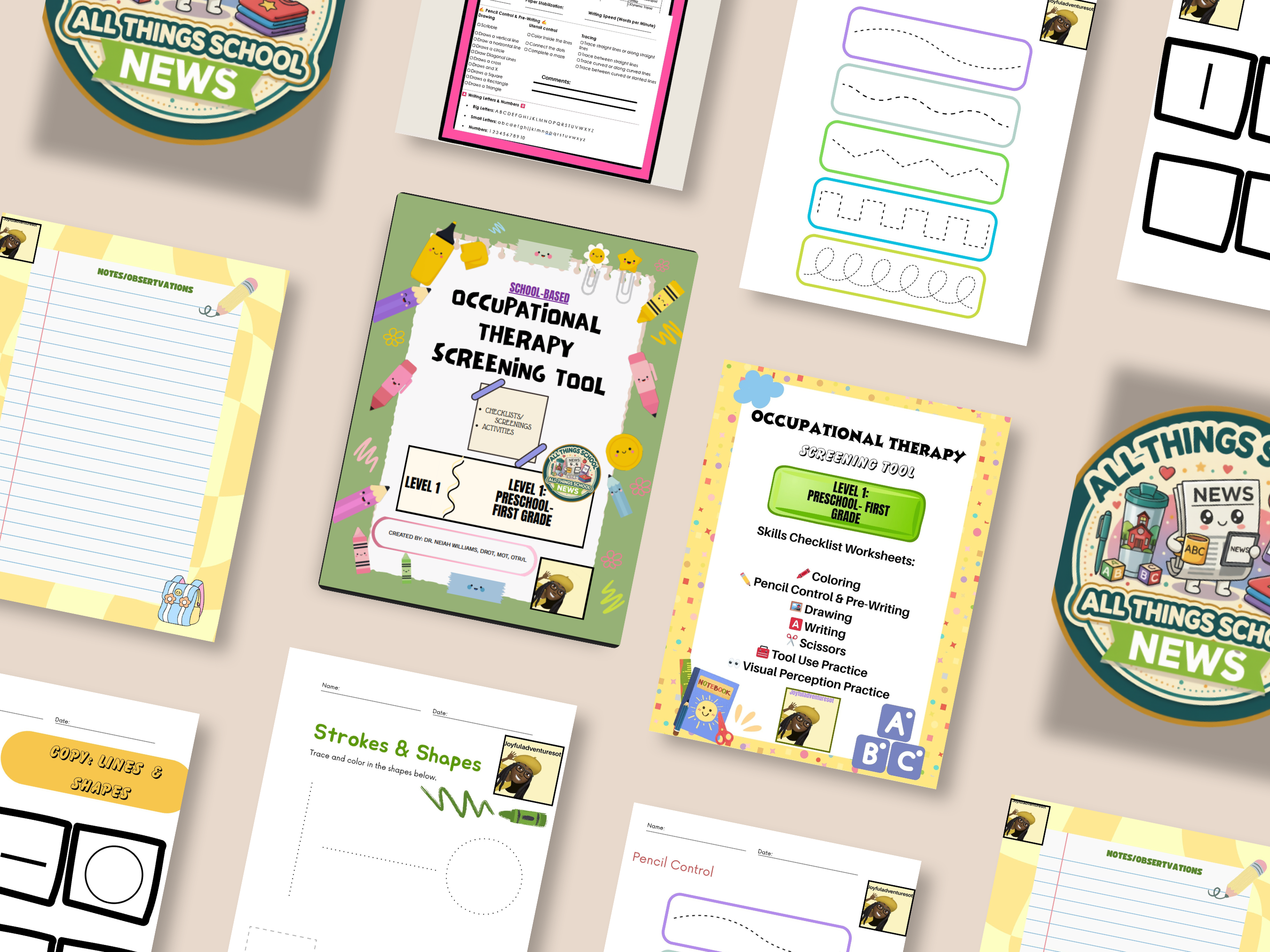 OT Screening Tool | School System| 80-Page Fine Motor Assessment Bundle | Digital Download