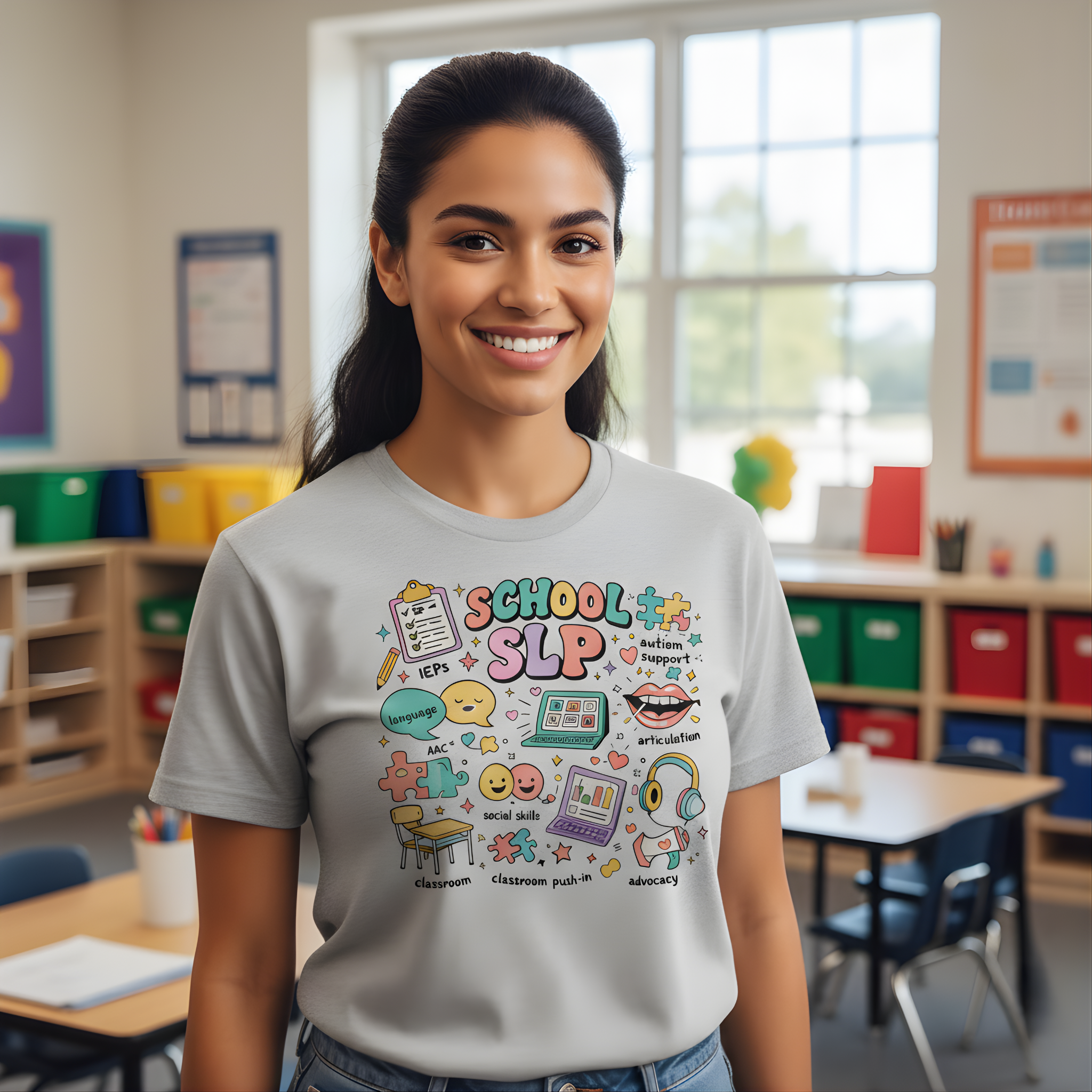 School SLP Roles Graphic Tee – Speech Therapy in Action