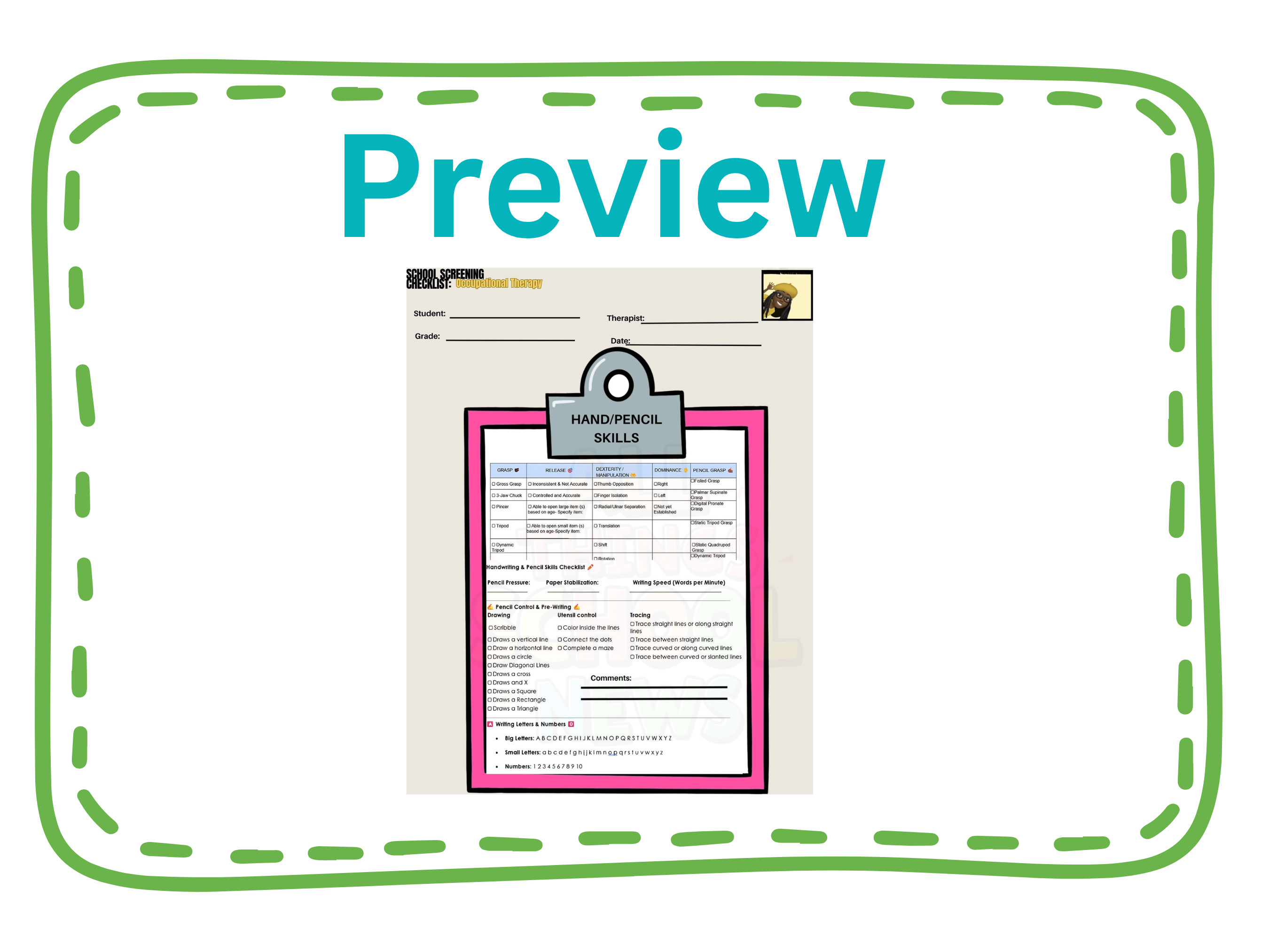OT Screening Tool | School System| 80-Page Fine Motor Assessment Bundle | Digital Download