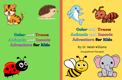 Color and Trace: Animals and Insects Adventure for Kids | Fine Motor Skills Activity Book
