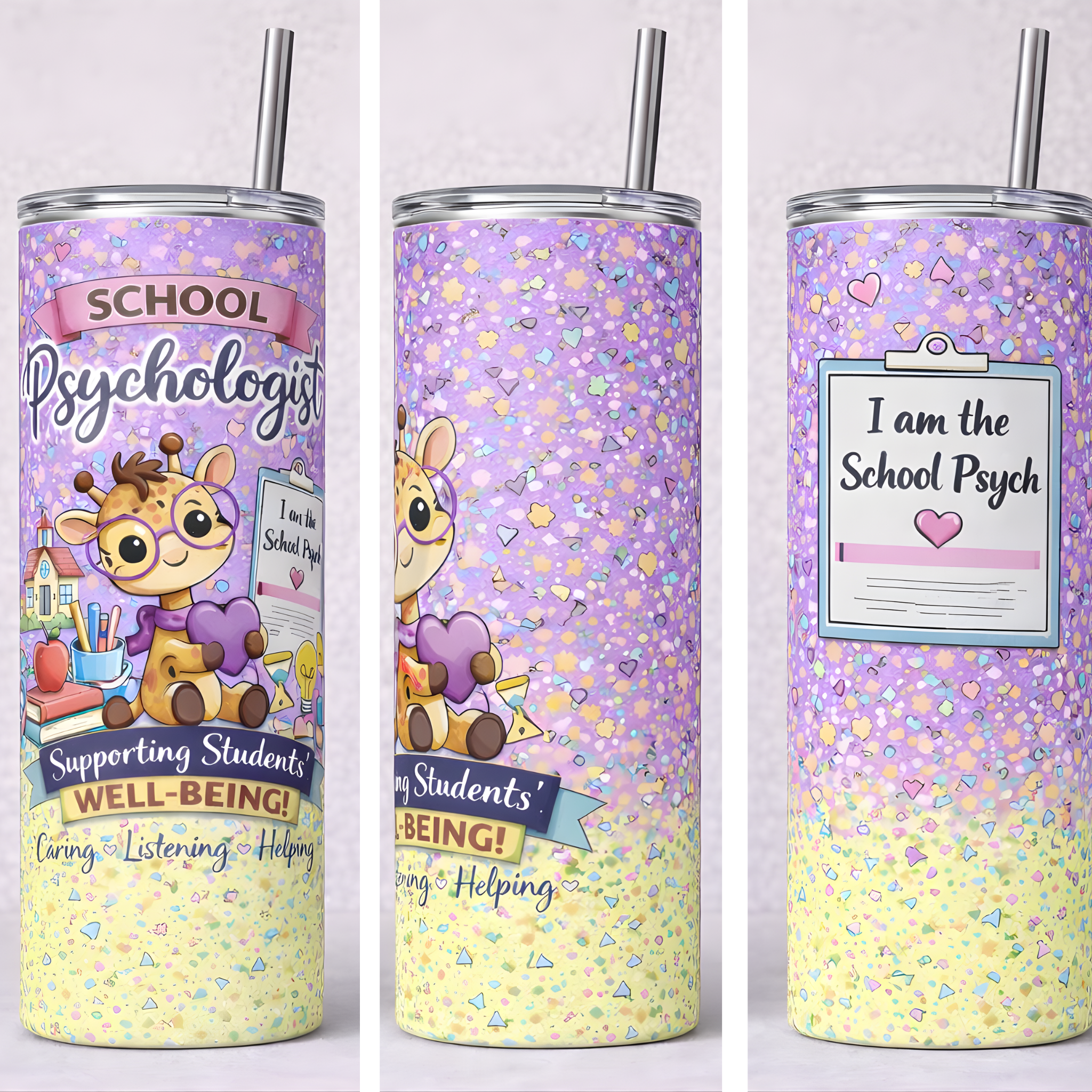 School Psychologist "Supporting Students' Well-Being" 20 oz Skinny Tumbler