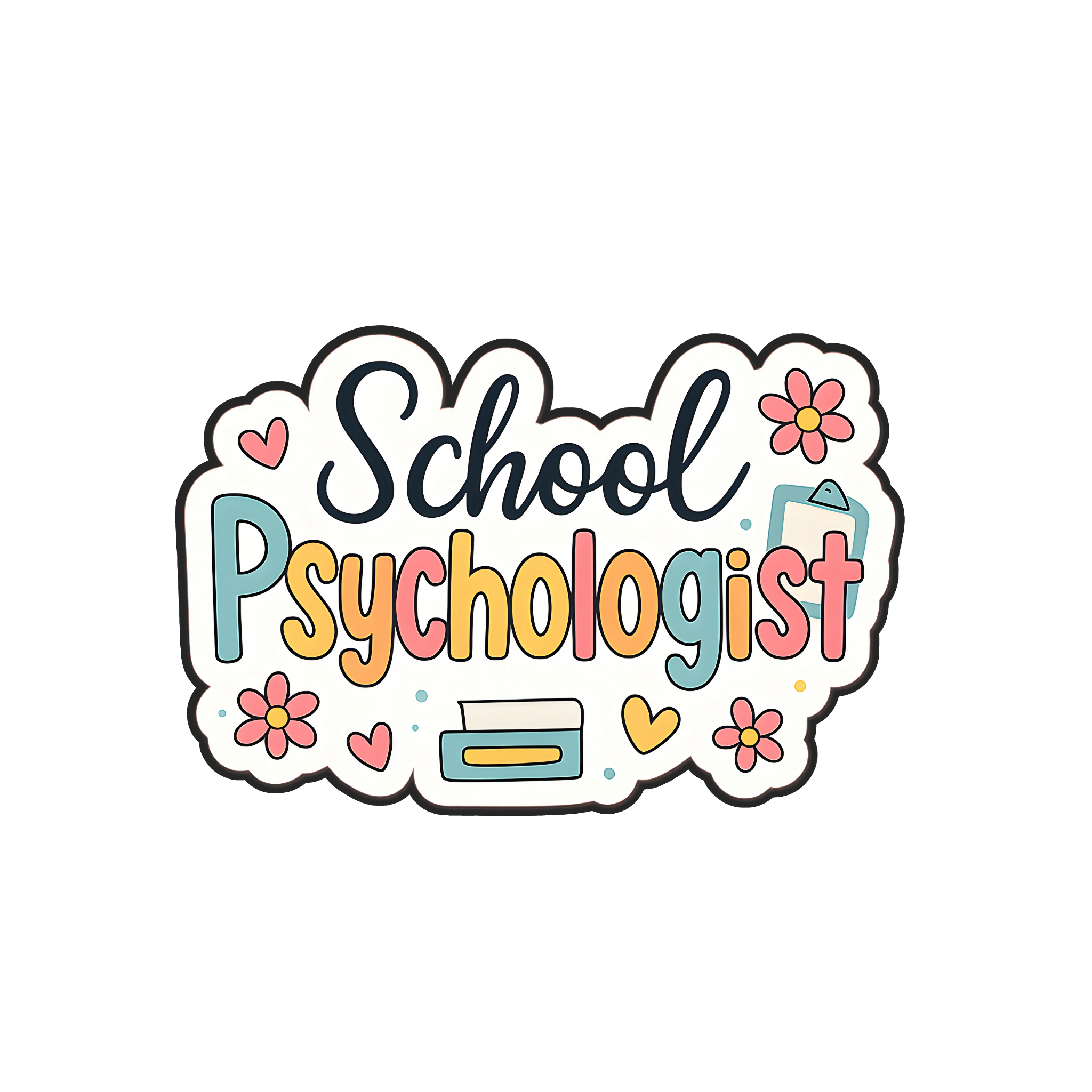 School Psychologist Sticker | Cute Waterproof Vinyl Decal