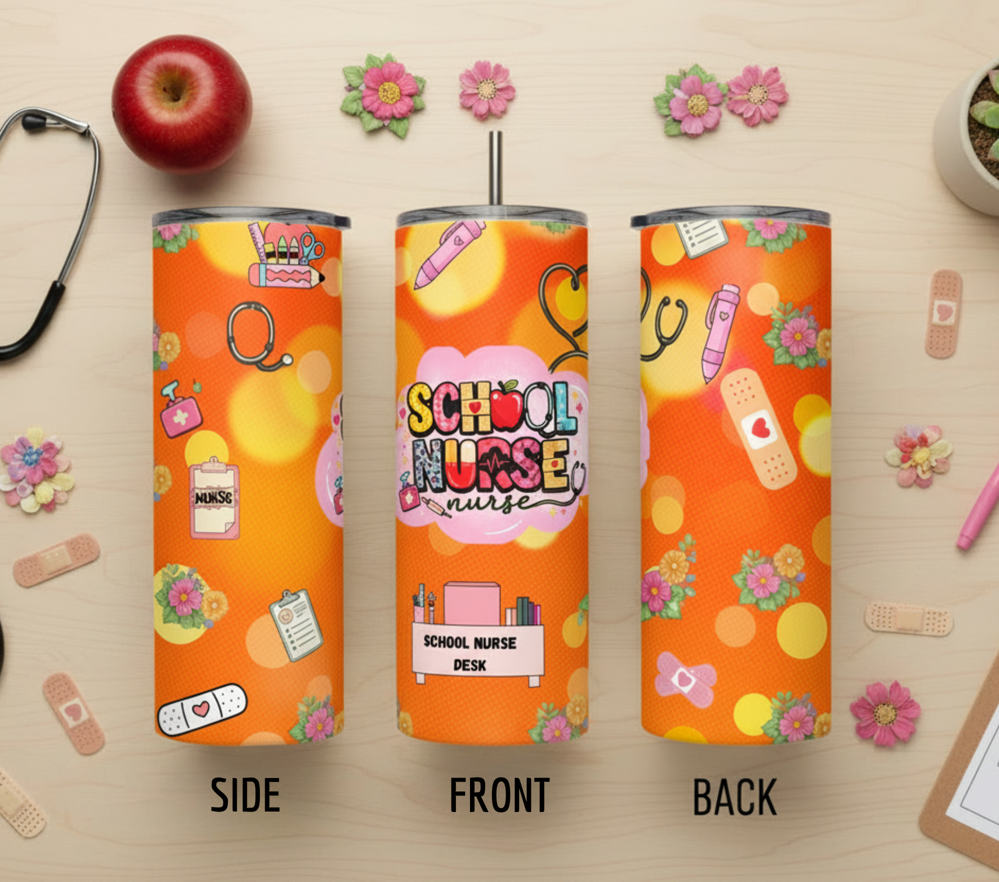 School Nurse 20oz Skinny Tumbler | Nurse Appreciation Gift