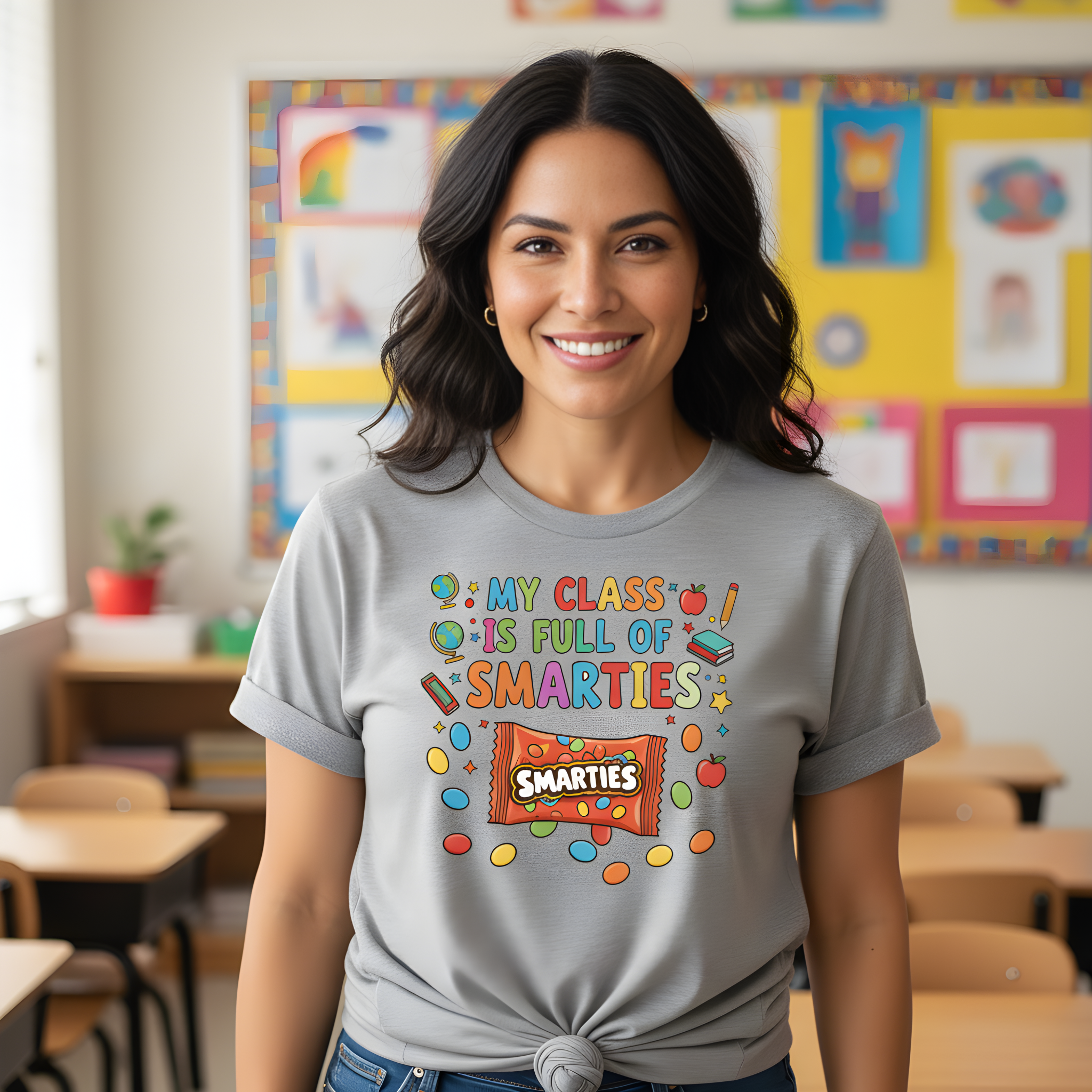 “My Class Is Full of Smarties” Teacher T-Shirt – Fun Classroom Candy Graphic Tee