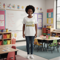 Black Female Teacher – Teacher's Survival Token Board T-Shirt in Classroom