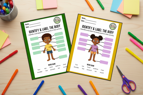 Boy and girl worksheets side by side