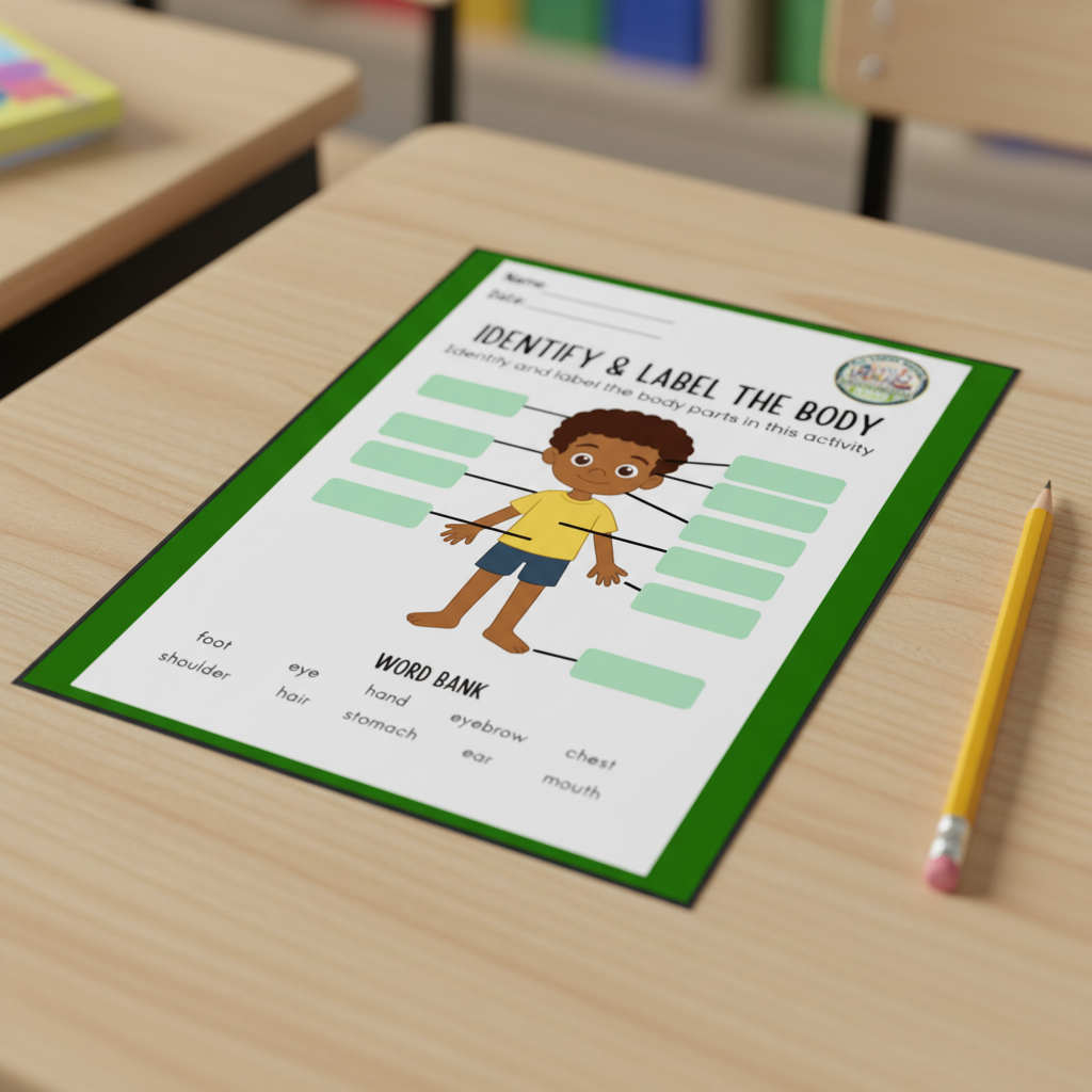 Close-up boy worksheet Etsy mockup
