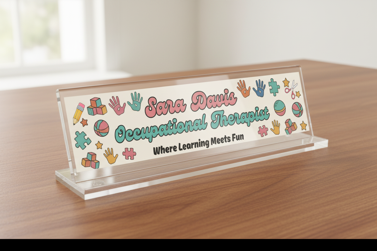 Close-up Name Plate Mockup