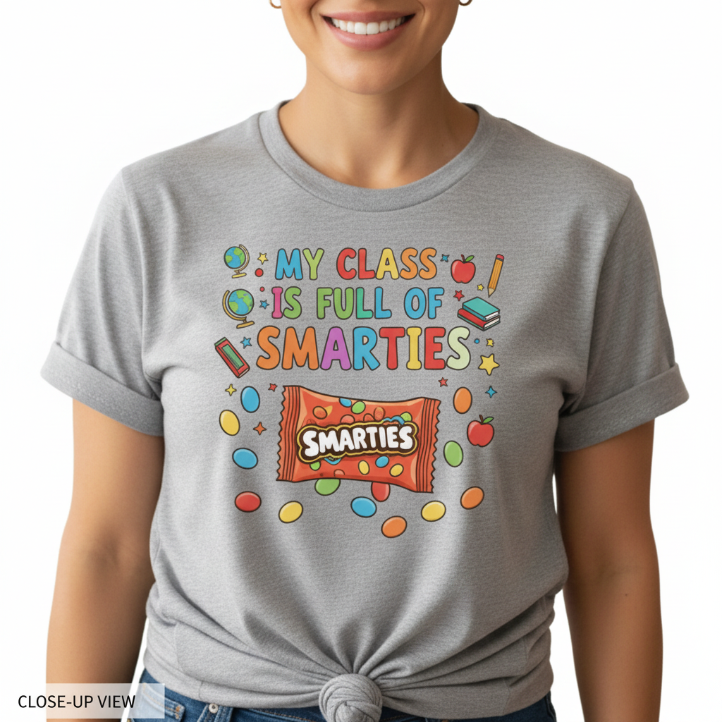 Close-Up View – My Class Is Full of Smarties T-Shirt