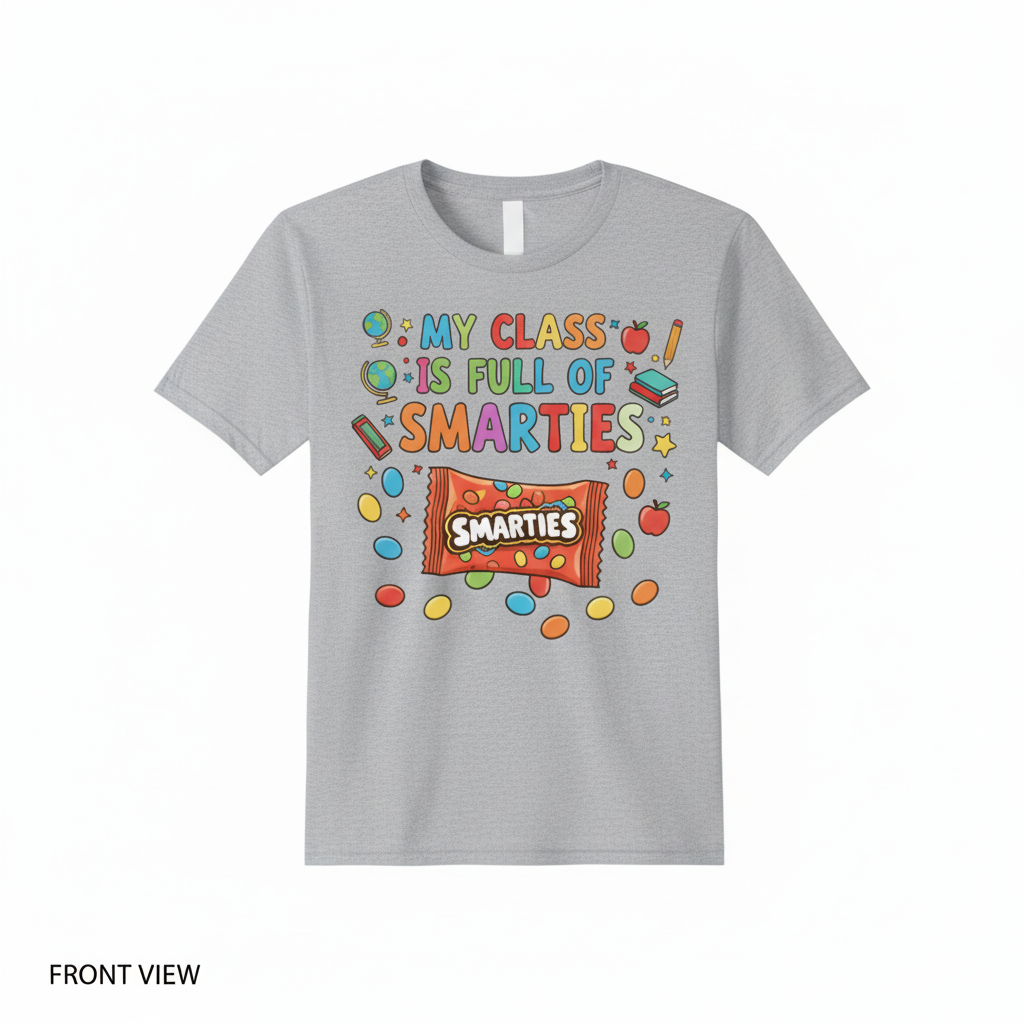 Front View – Exact Design – My Class Is Full of Smarties T-Shirt