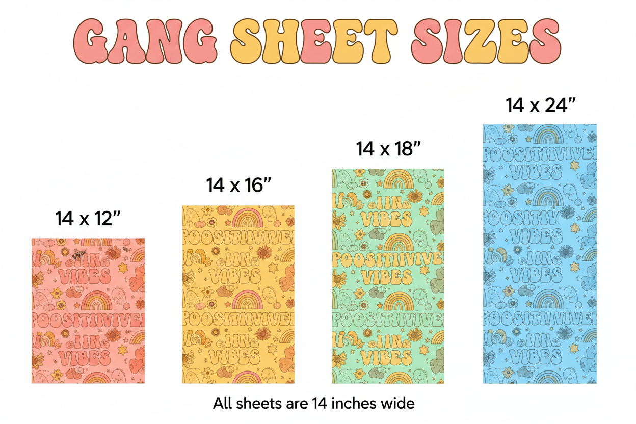 Gang Sheet Size Guide - Full Fill