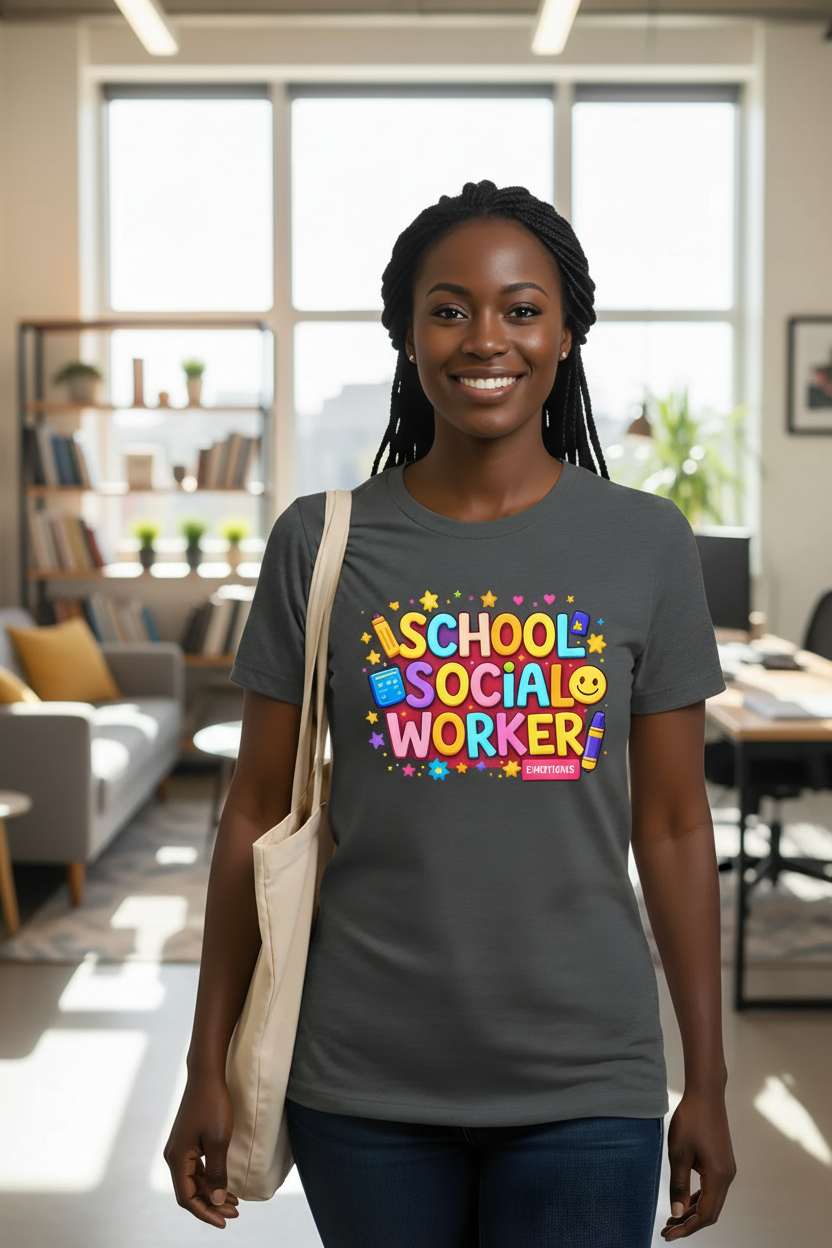School Social Worker Essential Tee - School hallway