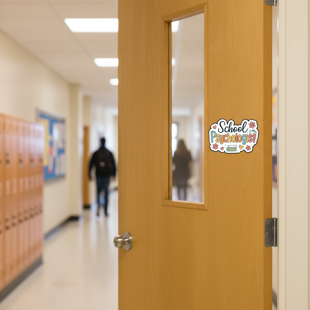 School Psychologist Sticker - Door Mockup