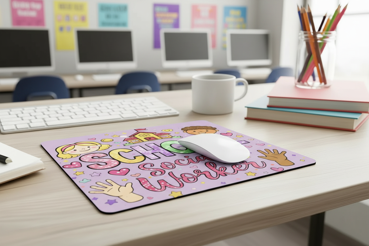 School Social Worker Mouse Pad - Computer Lab