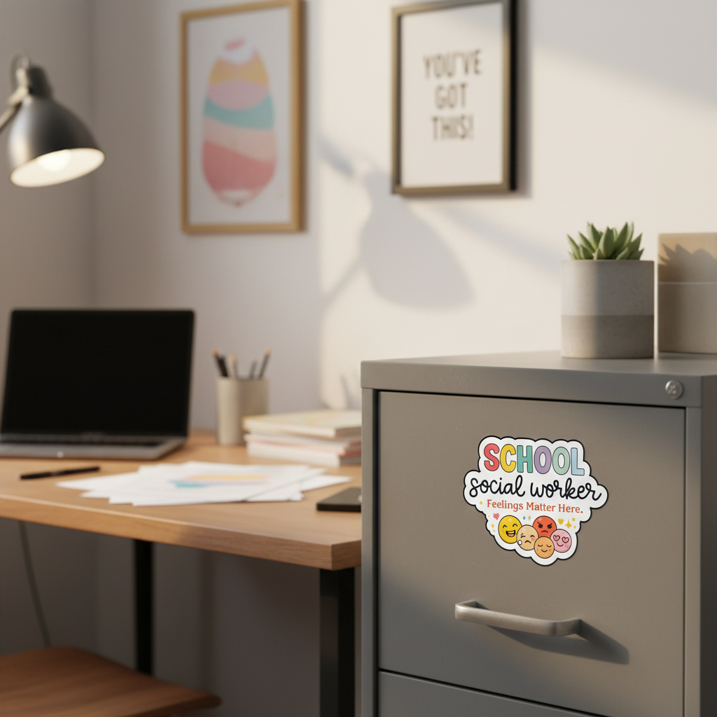 School Social Worker Sticker - Filing Cabinet
