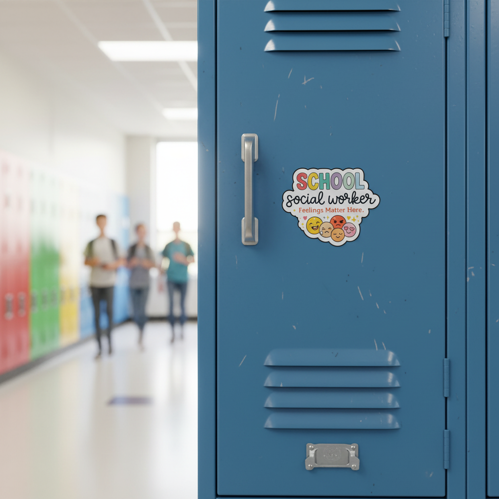 School Social Worker Sticker - School Locker