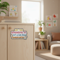 Sticker on cabinet