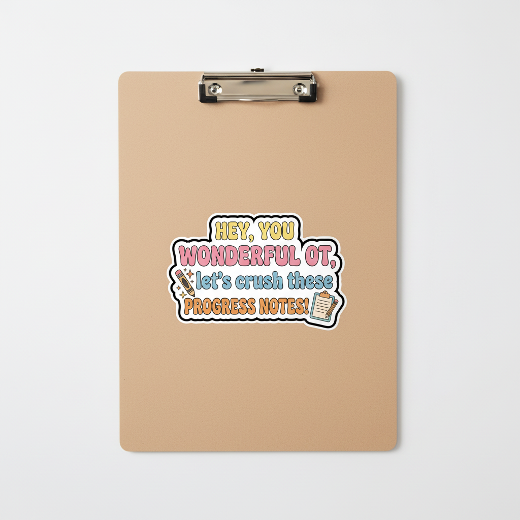 Sticker on clipboard