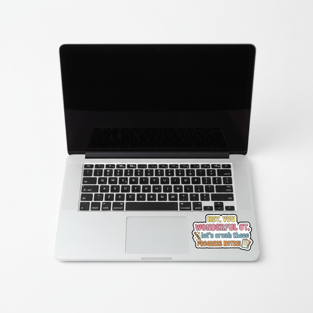 Sticker on laptop palm rest
