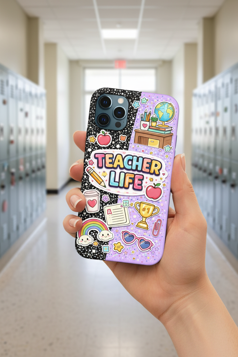 Teacher Life Phone Case - Hallway Mockup