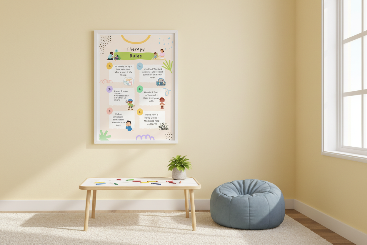 Therapy room wall mockup