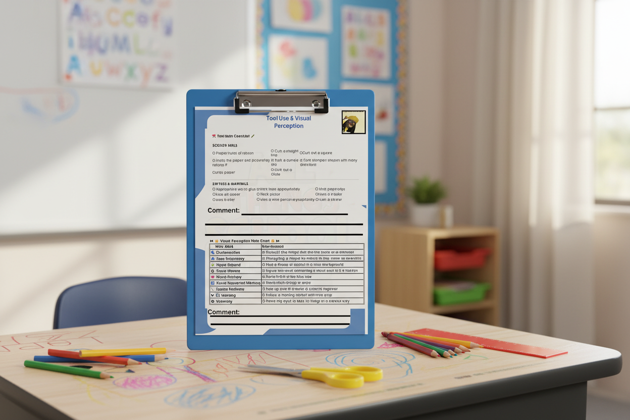 Tool Use & Visual Perception School Setting Mockup